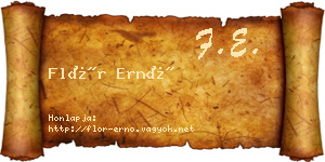 Flór Ernő névjegykártya